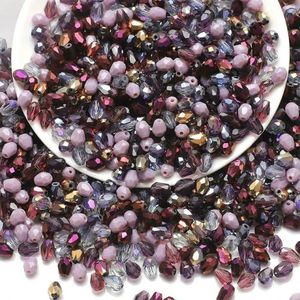 Gemengde 6x8mm Waterdruppel Facet Kristal Kralen Losse Spacer Lampwork Kralen voor Sieraden Maken Naaldwerk DIY Handgemaakte Accessoires-paars-6x8mm 20 stuks