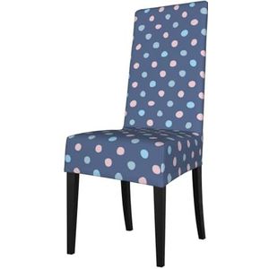 KemEng Crayon Dots marineblauwe achtergrond, stoelhoezen, stoelbeschermer, stretch eetkamerstoelhoes, stoelhoes voor stoelen