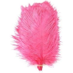 10 STKS Gekleurde Struisvogelveren 15-60 cm voor Ambachten Carnaval Bruiloft DIY Tafel Center Decor Pluizige Struisvogel Accessoires Bulk-Donker Leer roze-55-60 cm
