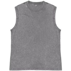 yk8fass Retro en verouderd vest dj-7689, Grijs, XXL