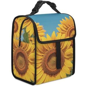 Zonnebloemen Bloemen Geïsoleerde Lunch Tas voor Vrouwen Mannen Herbruikbare Lunch Box Lunch Tote Bag Maaltijd Tote Lekvrije Koelzakken voor Werk Picknick Reizen Camping