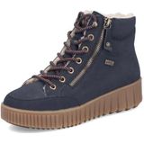 Rieker - Veterlaarsjes - Navy - Imitatieleder - Middelhoge Hak