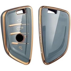 Sleutelbehuizing houder TPU Autosleutel Case Cover Shell Fob Bescherm Houder Keyless Voor BMW 1 3 5 7 Serie X1 X3 X4 X5 F10 F15 F16 F20 F30 F18 F25 M3 M4 E34 Sleutelbehuizing(B style grey)