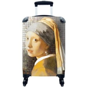 MuchoWow® Koffer - Meisje met de parel - Schilderij - Vermeer - Past binnen 55x40x20 cm en 55x35x25 cm - Handbagage - Trolley - Fotokoffer - Cabin Size - Print