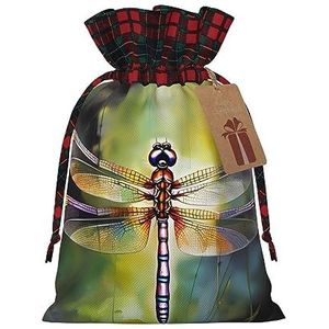 Libelle Schilderij Herbruikbare Gift Bag - Trekkoord Kerst Gift Bag, Perfect Voor Feestelijke Seizoenen, Kunst & Craft Tas