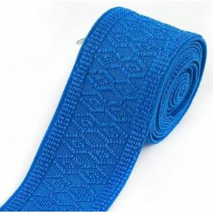 2/5 meter 50 mm breedte kleurrijke elastische banden jacquard zachte rubberen band voor kleding tailleband broek DIY naaien ambachten accessoires-blauw-50mm-2 met