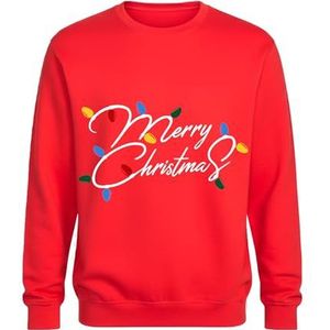 TMK Kersttrui model eland unisex voor dames heren jongens en kinderen warm zacht (cod.8088), Rood katoenen opschrift, 4 anni