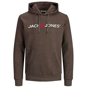 JACK JONES Hoodie Herentrui met Capuchon en Logo, Bruin, S