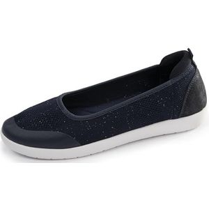 Isotoner Damessneakers in ballerina-stijl, zeer comfortabel, Lurex Marine, 36 EU