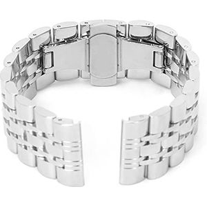 Horlogebandriem, vlindersluiting Prachtige elegantie Eenvoudig te installeren roestvrij staal Verstelbare lengte Vervangende horlogeband Zilver voor dagelijks gebruik voor horloge(24mm)
