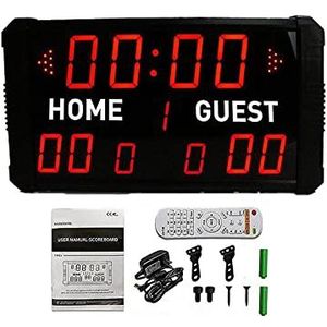 Scorebord met timerklok, Basketbal digitaal scorebord met afstandsbediening, rode kleur indoor draadloze bediening Basketbal scorebord digitale led elektronische timer for sport Mooi display met helde