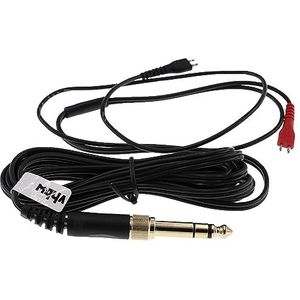 vhbw Audio AUX-kabel compatibel met Sennheiser HD 414, HD 414 SL, HD 420, HD 420 SL hoofdtelefoon - audiokabel, 3,5 mm jack naar 6,3 mm, zwart