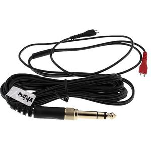 vhbw Audio AUX-kabel compatibel met Sennheiser HD 414, HD 414 SL, HD 420, HD 420 SL koptelefoon, audiokabel 3,5 mm jack naar 6,3 mm, zwart