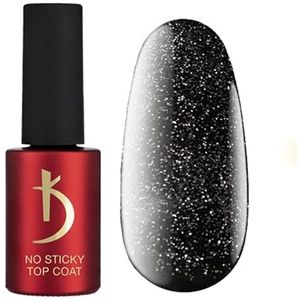 K Professional Top Coat Gel UV - No Wipe Top Coat - zilver glanzend - 7 ml - toplak nagels - nagellak - gelnagels - UV LED - Silver Glitter Finish Gel Polish