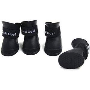 Huisdier kleding Mooie huisdier hond schoenen puppy snoep kleur rubberen laarzen waterdichte regenschoenen, M, maat: 5,0 x 4,0 cm (zwart) trainingsspeelgoed (kleur: zwart)