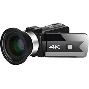 Videocamera, 56MP Video Camera 4K Vlog Camcorder for Live Stream Webcam Nachtzicht 16X Zoom Fotografie Digitale Recorder(No SD Card,With Lens-01)