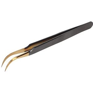 Valse Wimpers Verlengpincet, Nauwkeurige Professionele Roestvrijstalen Individuele Wimperpincet Ergonomisch voor Thuis (Gebogen pincet)