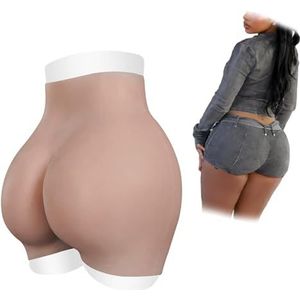 RIEZRS Volledige Siliconen Slipjes Billen Heupen Body Shaper Controle Shorts Realistische Crossdresser Nepbillen Broeken voor Drag Queen,Color 3,0.8 thickness