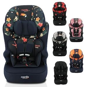 Nania - Autostoel met riem RACE I 76-140 cm R129 i-Size – Voor kinderen van 3 tot 10 jaar - In hoogte verstelbare hoofdsteun - Kantelbare basis - Gemaakt in Frankrijk (Toekan)