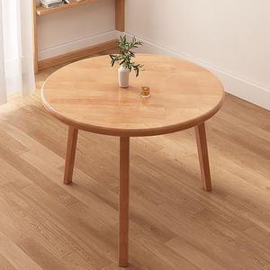 Eettafel for 4 Personen, Moderne Eettafel, Keukentafels, Ronde Eettafel met Massief Houten Poten en Antislipvoeten, Eenvoudig te Monteren, Geschikt for Eetkamer/Woonkamer(Beige,80 * 75cm)