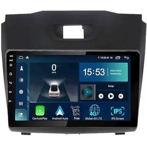 Android 14.0 2 Din Autoradio 9"" Touchscreen Auto Stereo voor lsuzu D-Max 2015-2018 met Draadloze Carplay Android Auto GPS navigatie AHD Omgekeerd beeld Stuurwielbediening(S-1(2G+32G))