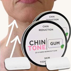 ChinTone™ - Kaaklijn & kinoefening - 10x harde kauwgom voor dubbele kin afslanken, 3 maanden levering vrouwengezicht, kaak, kin, mond, nek oefentrainer om te verstevigen - V Face Lift Effect