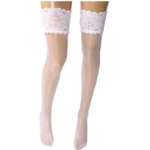 Wolford Satijn Touch 20 Stay-Up voor dames, Wit, L