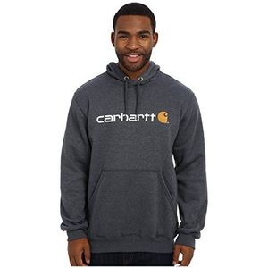 Carhartt, 100074.021.S007, trui met capuchon, sweatshirt met logo-opdruk, kleur: antraciet-melange, maat: XL