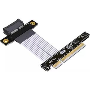 JMT PCI-E 4.0 x1 x4 naar x8 verlengkabel Gen4 64G/BPS 16G/BPS voor netwerkkaart USB-kaart Solid State Drive SSD-kaart (25 cm, K81SF)