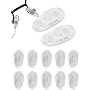 Neuspads voor bril/brillenglazen, siliconen druppelvormig, schroefbaar, 6 paar, 12 stuks, 15 mm Sports World Vision