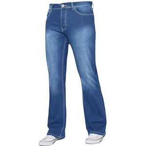 Enzo Bootcut-stretchjeans voor heren, met wijde, uitlopende pijpen, verkrijgbaar in alle taille""maten, Lichtblauw, 34W / 30L