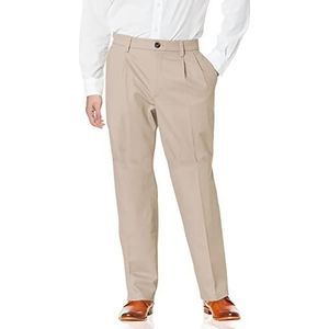 Dockers Heren Relaxed Fit Signature Khaki Lux Katoen Stretch Broek - Geplooid, Timberwolf, 34W / 32L