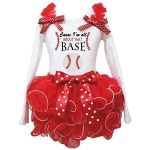 Petitebelle Want ik ben alles over de basis wit L/s shirt met Petal Rock Nb-8J 4-5 Jahre rood