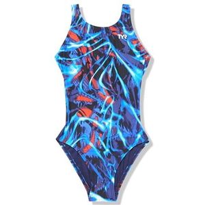 TYR Durafast Lite Maxfit badpak eendelig, elektro/rood/wit/blauw, maat 52 voor meisjes