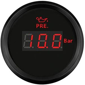 ELING Digitale oliedrukmeter 0-10 bar met achtergrondverlichting 52 mm (2"") 9-32 V voor Auto Vrachtwagen