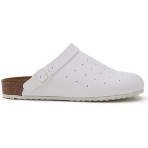 Scholl Cork Pro Clog, schoenen voor medische professionals, uniseks, volwassenen, 35 EU, Wit, 35 EU