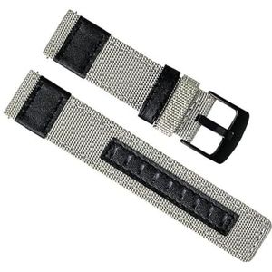 dayeer Quick Release canvas nylon en lederen horlogeband voor Diesel heren horlogeband polsriem (Color : White, Size : 20mm)