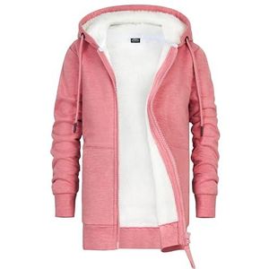 CityComfort Capuchontrui voor meisjes, fleece, met ritssluiting, maat 5-15 jaar, kerstcadeau, Donker roze, 7-8 Jaren