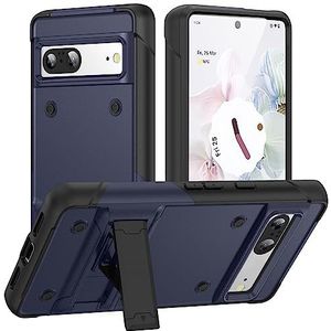 Case Cover, Militaire beschermhoes Compatibel met Google Pixel 7-hoes met standaard, robuuste beschermhoes for het hele lichaam Schokbestendige hoes van militaire kwaliteit (Color : Blue+Black)