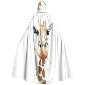 WURTON Slimme Giraffe Print Halloween Wizards Hooded Gown Mantel Kerst Hoodie Mantel Cosplay Voor Vrouwen Mannen