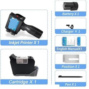 25,4 mm staaf batchcode variabele datum nummer logo vervaldatum etiket draagbare handjet handheld thermische inkjetprinter,Soepele werking(Nero)