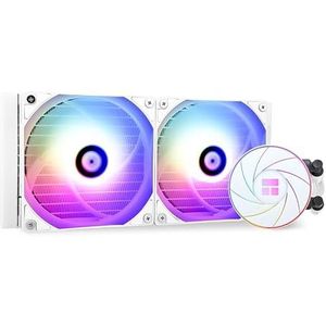 THERMALRIGHT Aqua Elite 240 wit ARGB CPU-waterkoeling, witte Aio CPU-koeler, 240 koelrijen formaat, 2 x 120 mm PWM-ventilator, S-FDB-lagers, voor AMD/AM4/AM5, Intel LGA1150/1151/1155/1156/1200/2011