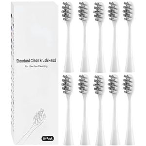 10 stuks borstelkoppen, compatibel met Oclean elektrische tandenborstel, reserve- en opzetborstels, geschikt voor Oclean Flow, X Lite, XPro, X Pro Elite, X Pro Digital (wit)