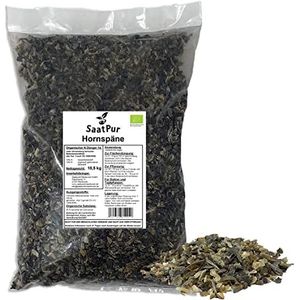 SaatPur Hoornspaanders natuurlijke meststof 10,5 kg, 100% natuurlijke meststof met 14% stikstof voor groente-en siertuinen, natuurlijke stikstofmeststof en tuinmest met langdurige werking