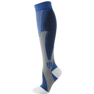 YIJIANUO 5Pcs Running Compressie Sokken Kousen Mannen Vrouwen Sport Sokken Voor Marathon Fietsen Voetbal Spataderen, Wit, XXL