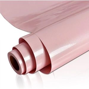 Keuken oliebestendige film PVC effen kleur zelfklevend vinylbehang waterdichte film doe-het-zelf renovatie oliebestendige muurstickers keukenkast thuis stickers voor keuken aanrecht (glanzend roze, 50