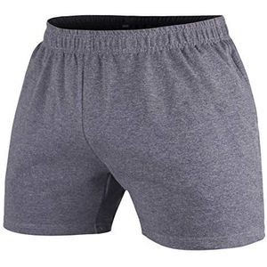 Heren Bodybuilding Sportschool Training Shorts Sport Fitness Badstof katoen Korte broeken Grijs Medium