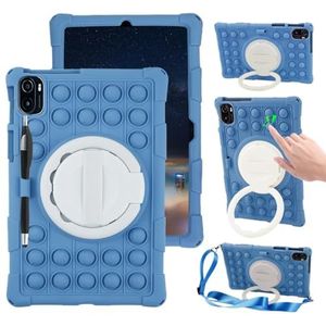 Compatibel met Teclast T50 11"" tablet-pc beschermhoes Cartoon Bubble Model Roterende draagbare ondersteuning siliconen hoes(Color:Drak Blue)