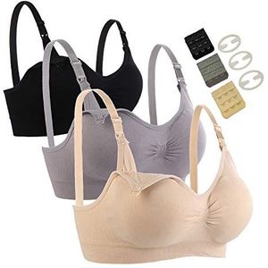Seitop 3-pack voedingsbeha voor vrouwen, naadloze borstvoedingsbeha's, G3, M