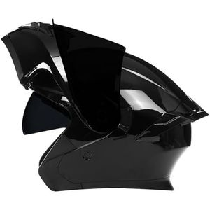 Motorhelm Systeemhelm Integraalhelm DOT/ECE Goedgekeurde Retro Off-Road Helm Locomotief Bromfietshelm Met Dubbel Vizier Racehelm Voor Heren En Dames H,M/57-58CM